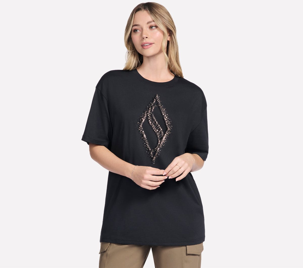 Gold Splatter Diamond Short Sleeve Tee | Skechers on sale