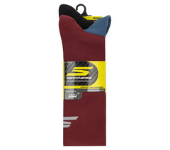 3 Pack Men's Reflective Performance Half Terry Crew Socks | Skechers online shop