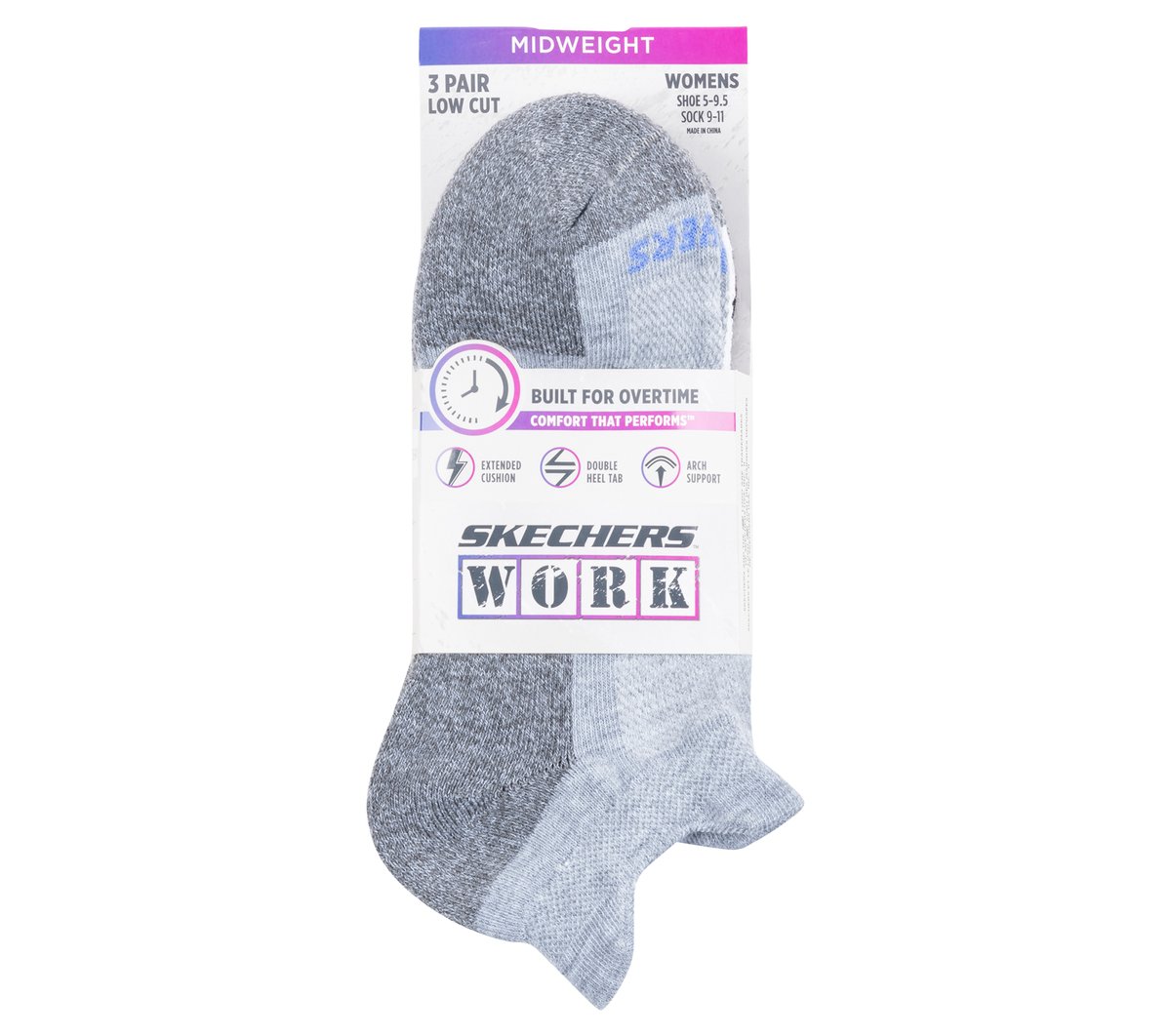 Work: Lowcut Heel Tab Socks - 3 Pack | Skechers discount