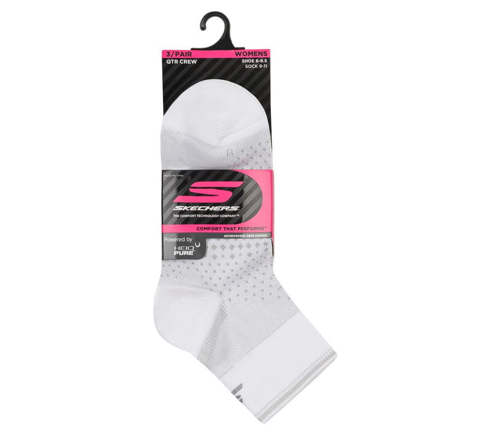 3 Pack Women's Reflective Performance Quarter Socks | Skechers on sale