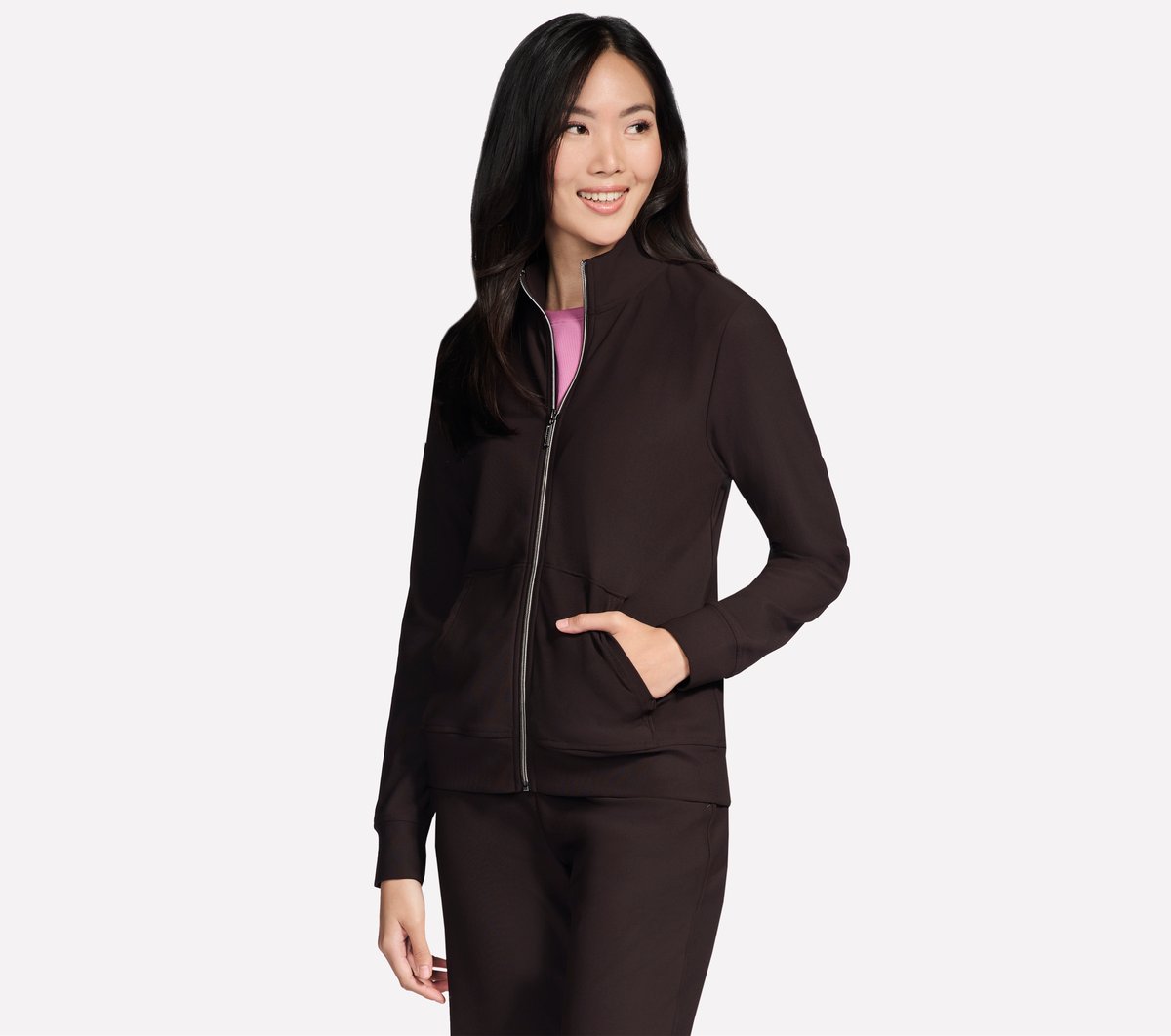 GO Luxe Rib Everyday Full Zip Jacket | Skechers for sale