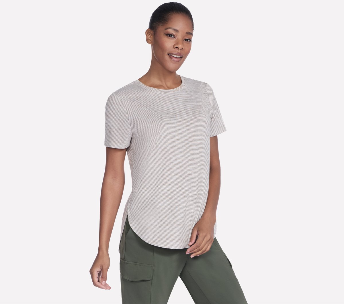 GO DRI Swift Stripe Tunic Tee | Skechers outlet