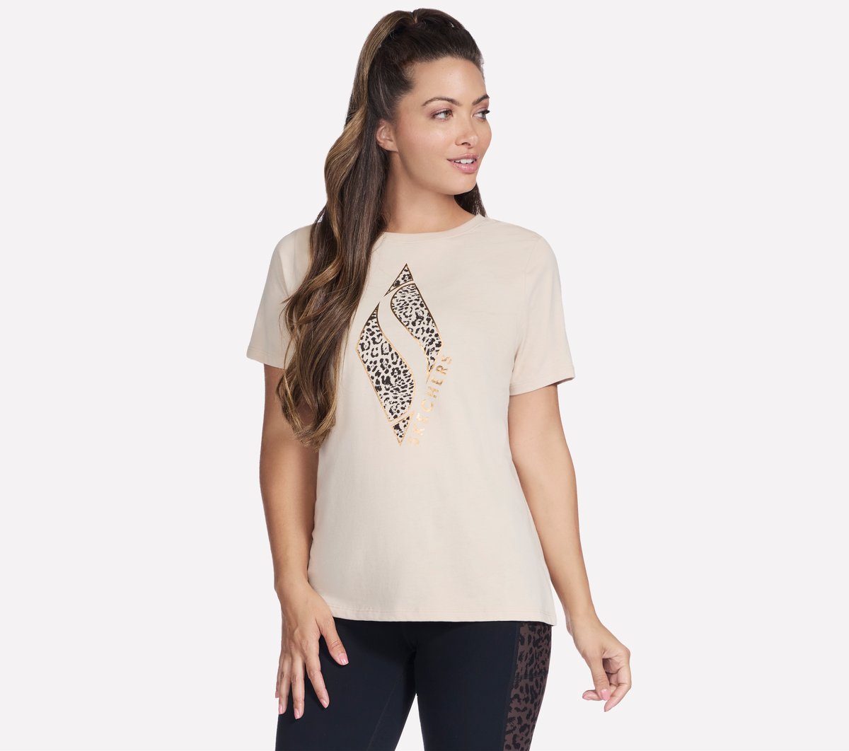 Diamond Cheetah Short Sleeve Tee | Skechers outlet