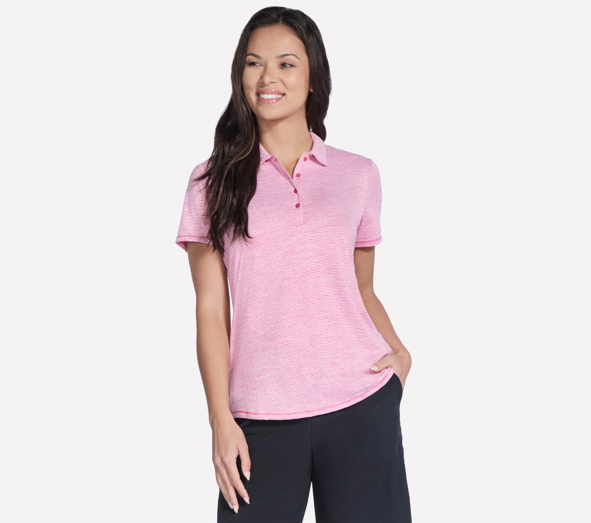 Short Sleeve On The Green Striped Polo | Skechers outlet