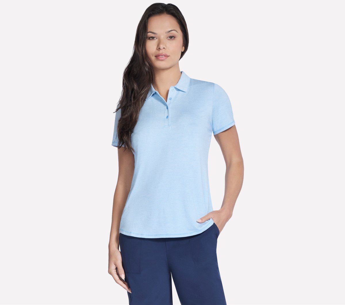 Short Sleeve On The Green Striped Polo | Skechers outlet