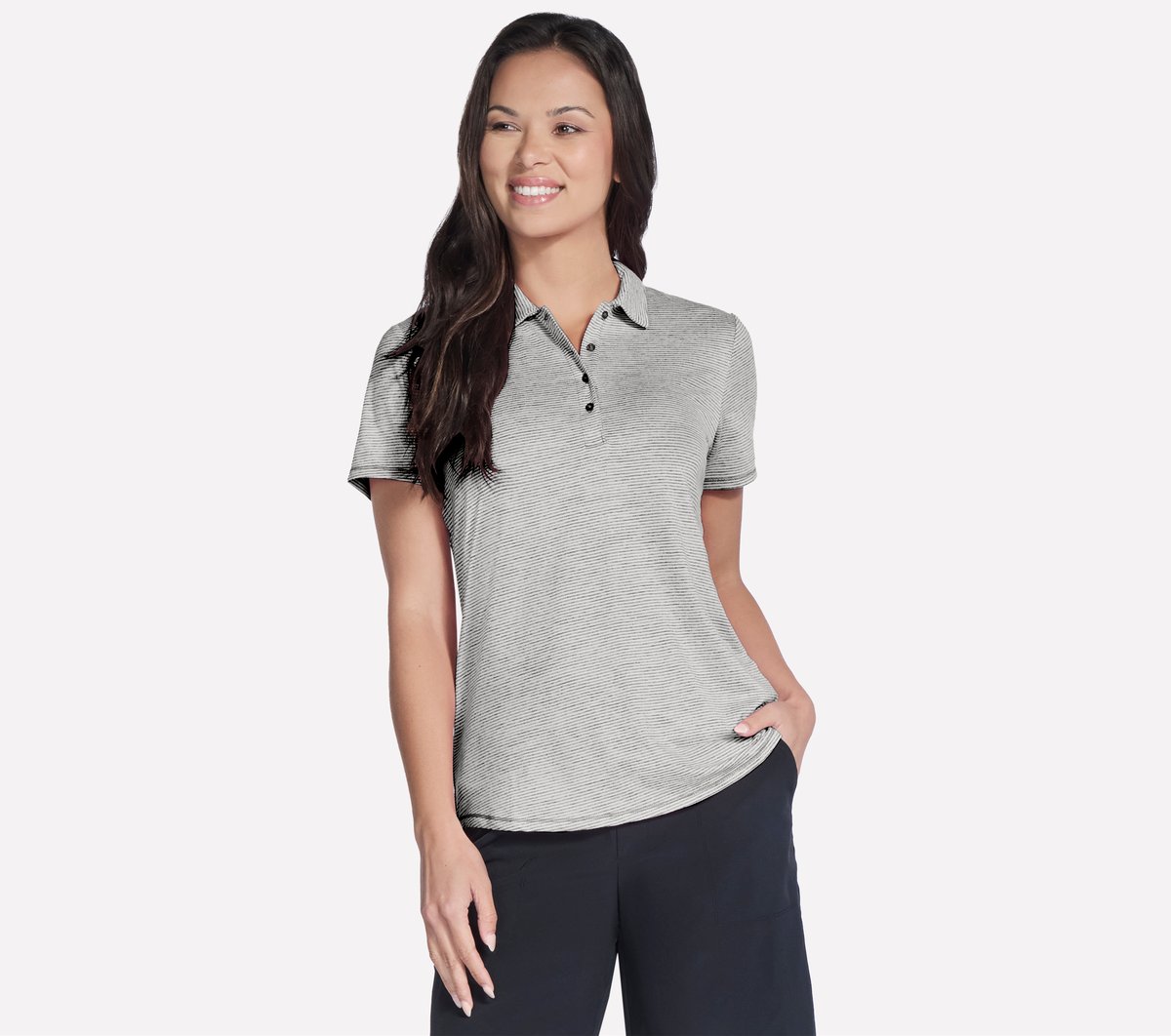 Short Sleeve On The Green Striped Polo | Skechers outlet