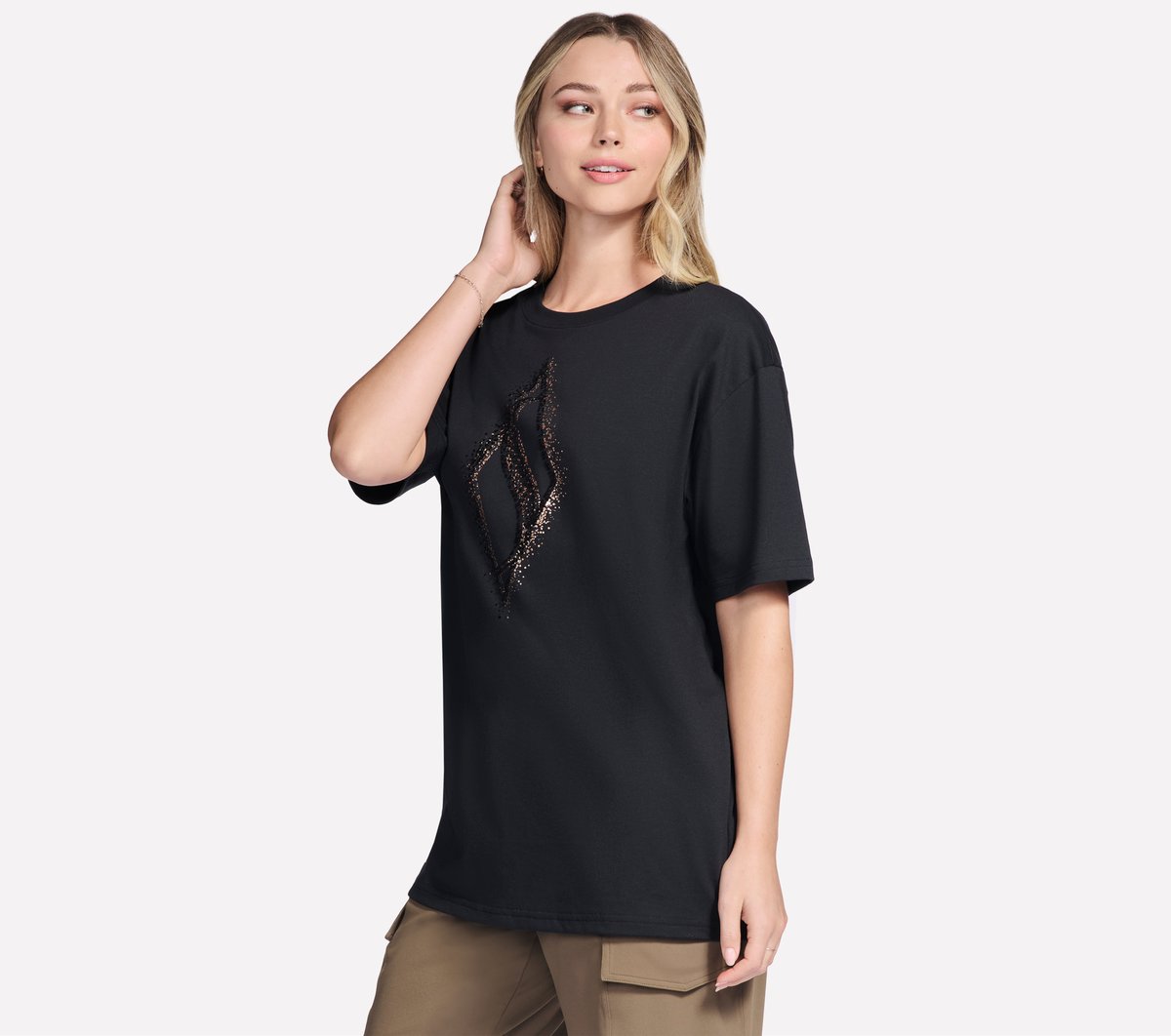 Gold Splatter Diamond Short Sleeve Tee | Skechers on sale