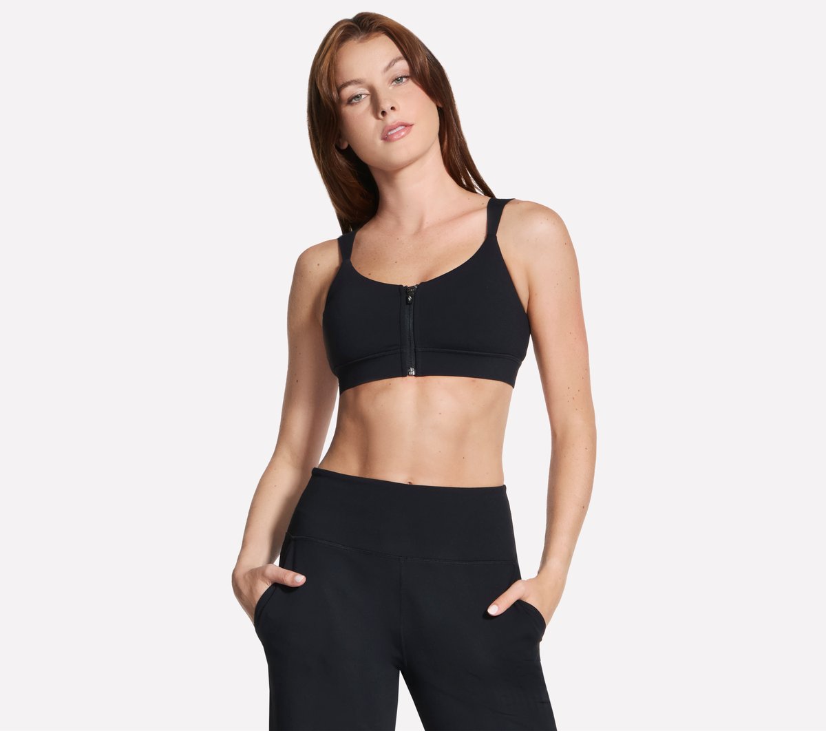 GO WALK Evolution Zip Front Bra | Skechers for sale
