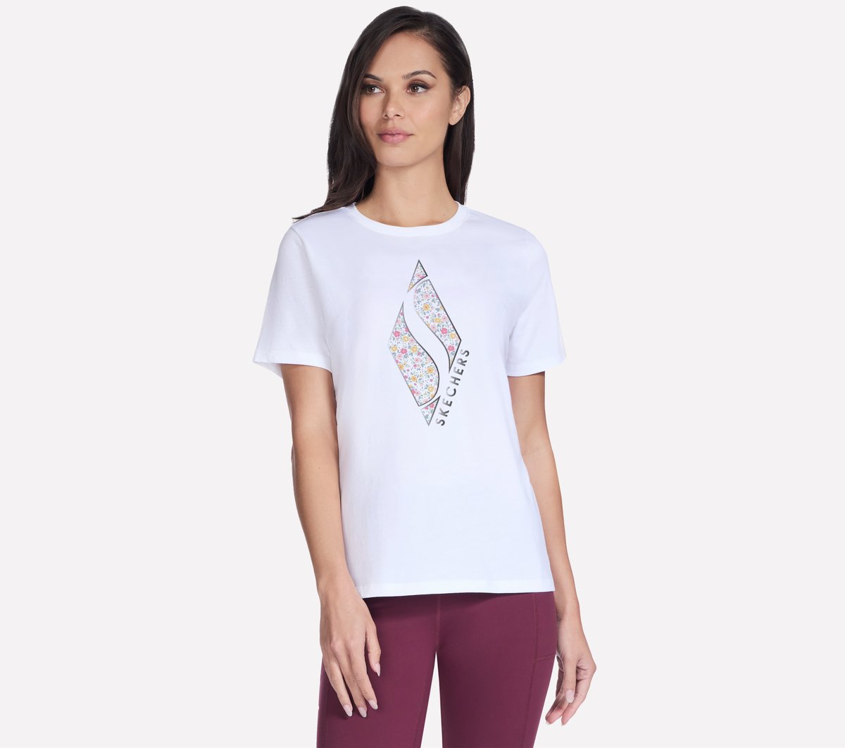 Floral Diamond Short Sleeve Tee | Skechers near me