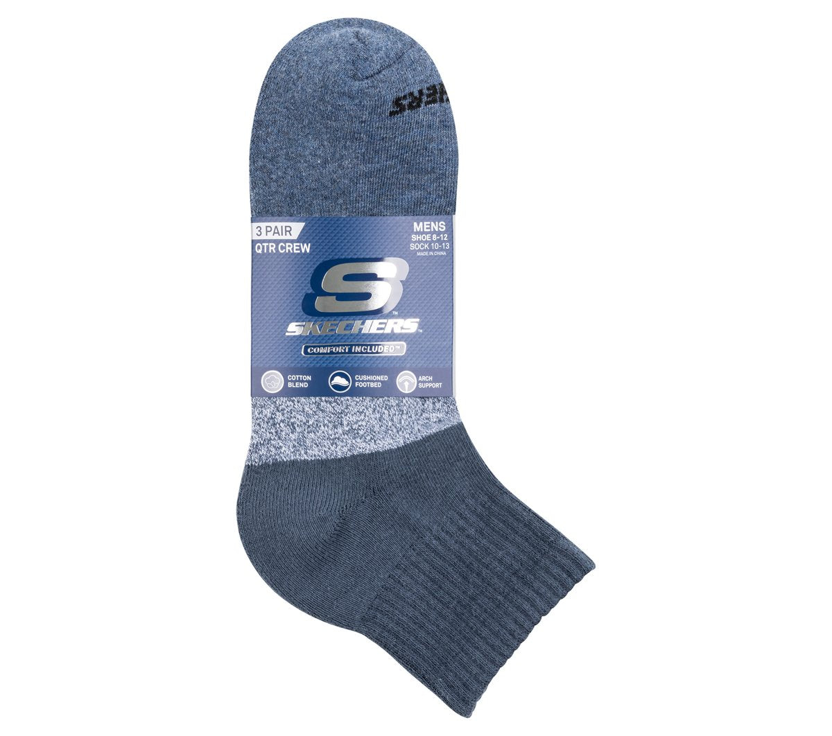 3 Pack Men's Colorblock Quarter Socks | Skechers near me