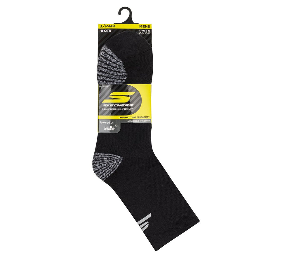 3 Pack Men's Performance Running High Quarter Socks | Skechers discount