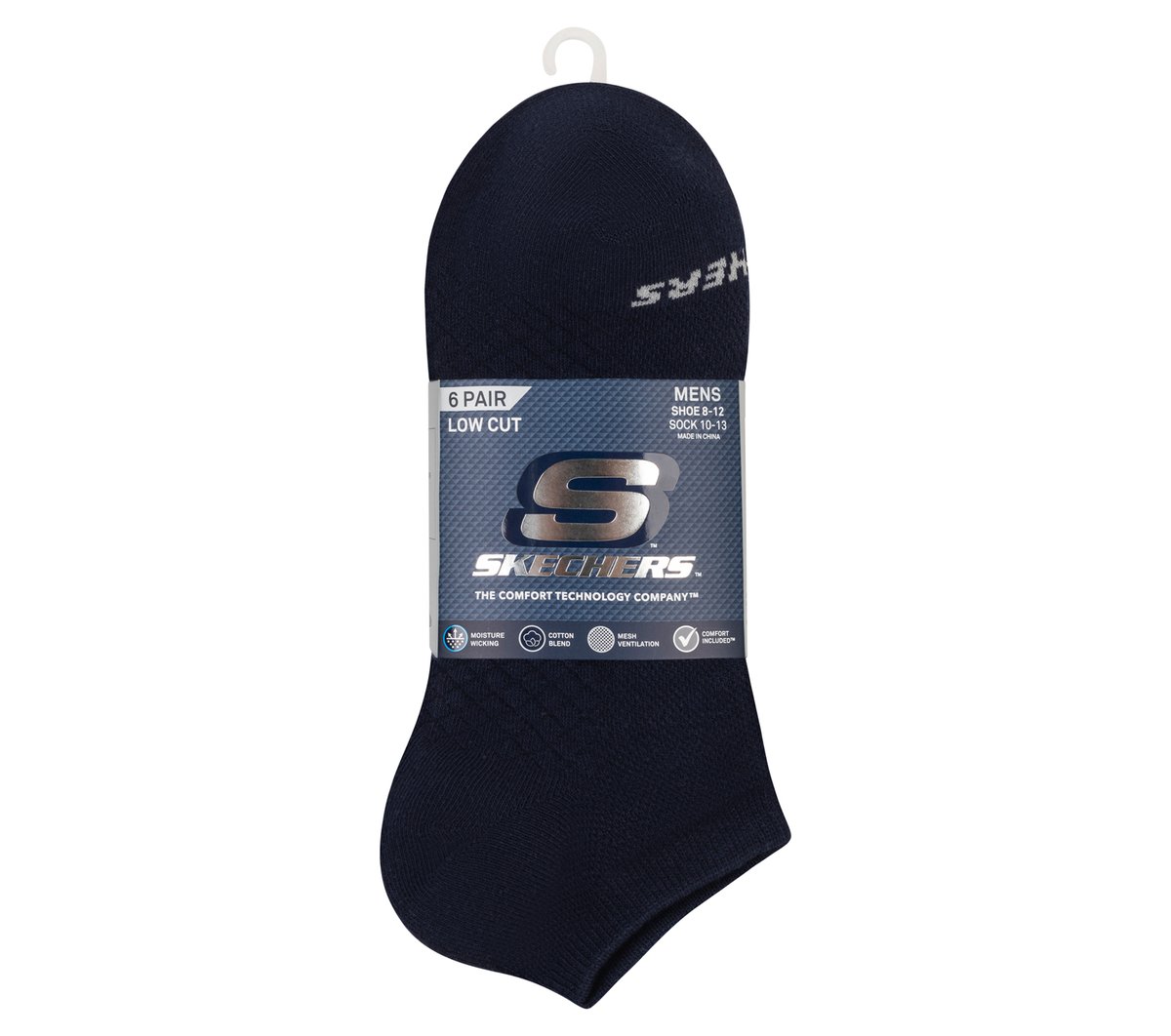 6 Pack Men's Low Cut Texture Knit Socks | Skechers discount