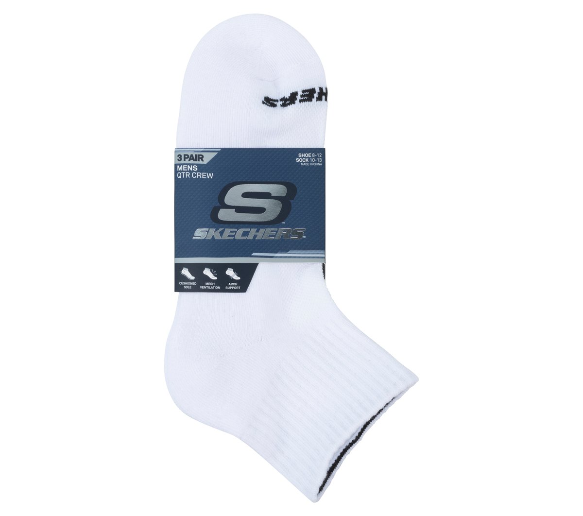 3 Pack Quarter Crew Sport Socks | Skechers near me