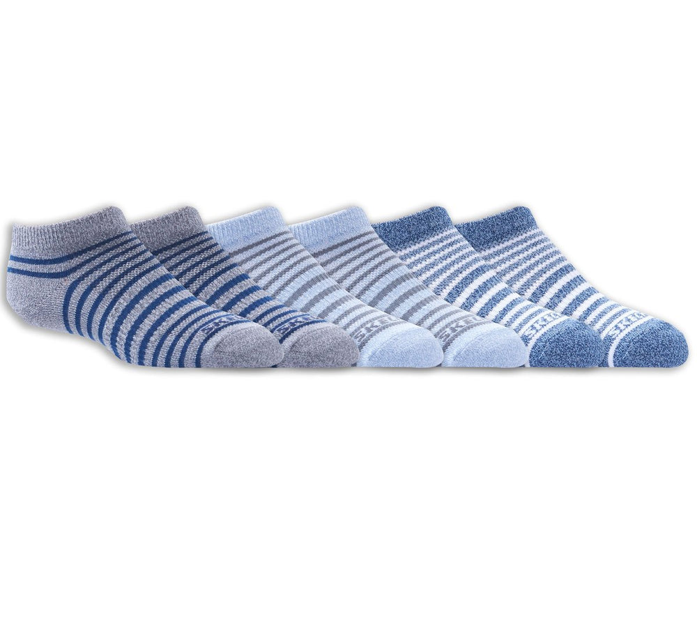 6 Pack Striped No Show Socks | Skechers discount