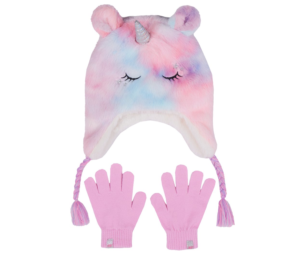 Cold Weather Plush Tie-Dye Unicorn Hat Set | Skechers discount