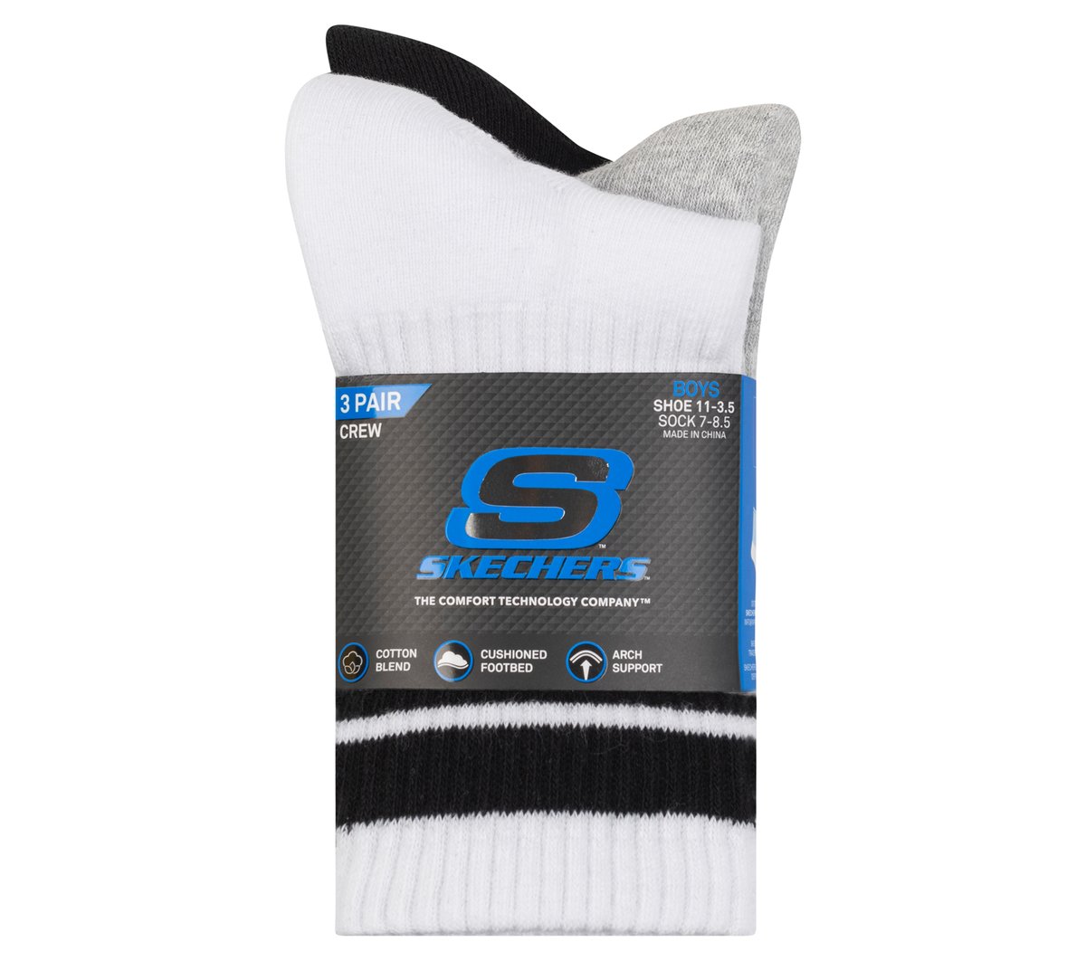 3 Pack Boys' Crew Socks | Skechers on sale